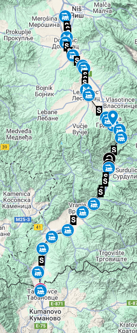 Solunska pruga, mapa trase Solunska pruga, mapa trase